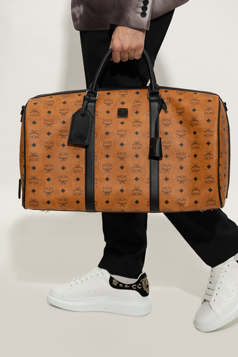 Leather mcm discount weekender